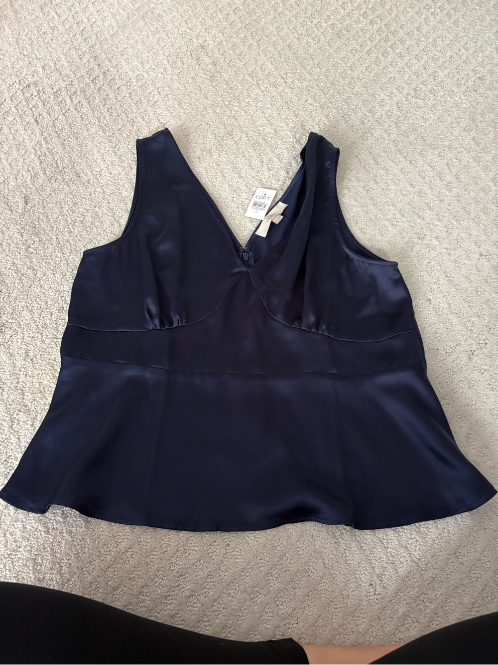 NWT Loft Silky Navy V-Neck Tank Top